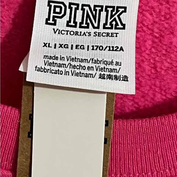 Victoria's Secret PINK Sweatshirt Short Sleeve Pink Purple Ombré NWT Women's XL - Picture 5 of 6